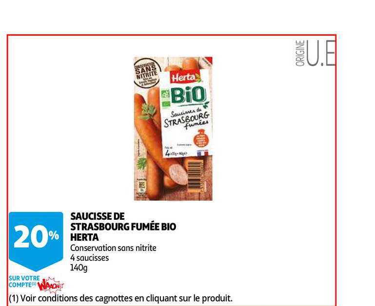 Saucisse De Strasbourg Fumée Bio Herta