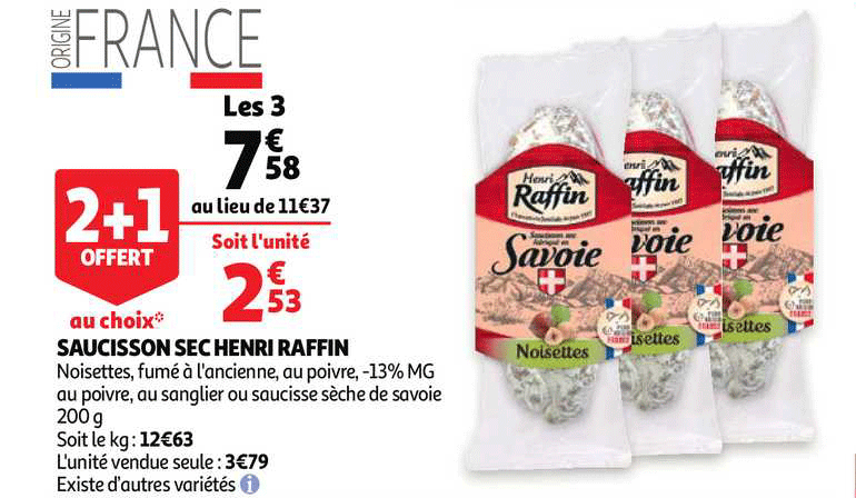 saucisson sec henri raffin