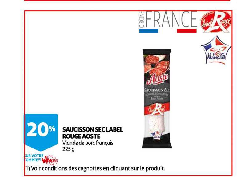 Saucisson Sec Label Rouge Aoste