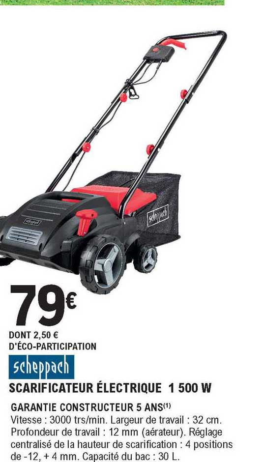 Scarificateur électrique 1500 W Scheppach