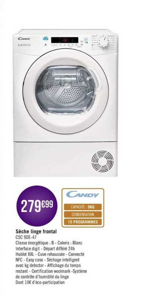 Sèche Linge Frontal Candy