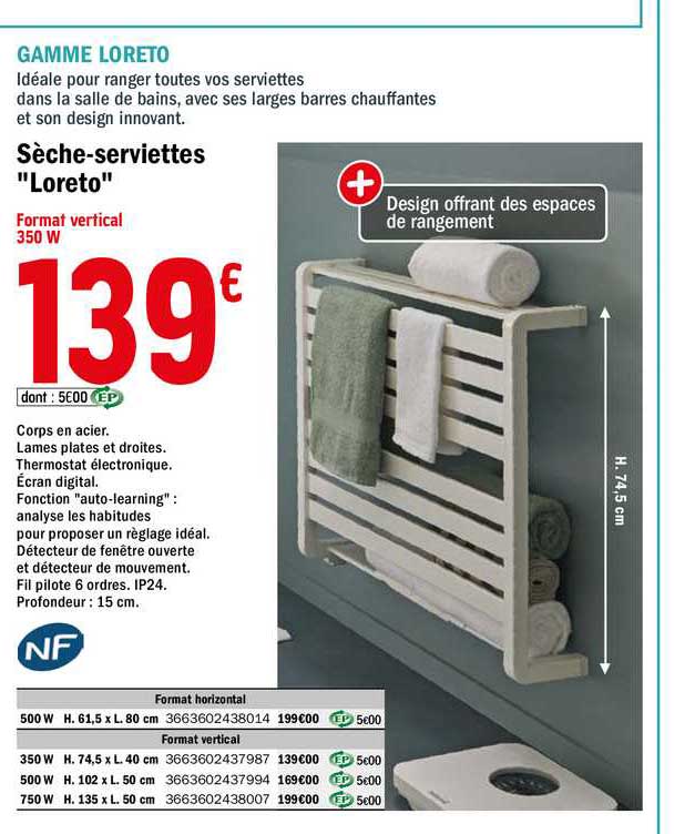 sèche-serviettes "loreto"