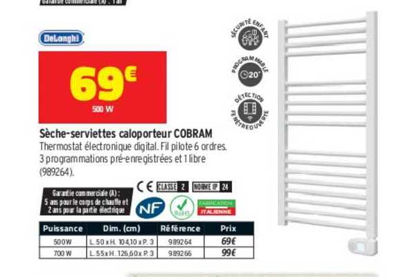 sèche-serviettes caloporteur cobram