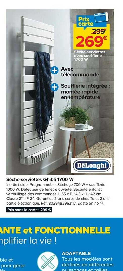 Sèche-serviettes Ghibli 1700 W Delonghi