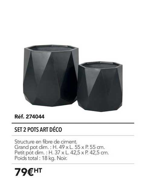 Set 2 Pots Art Déco
