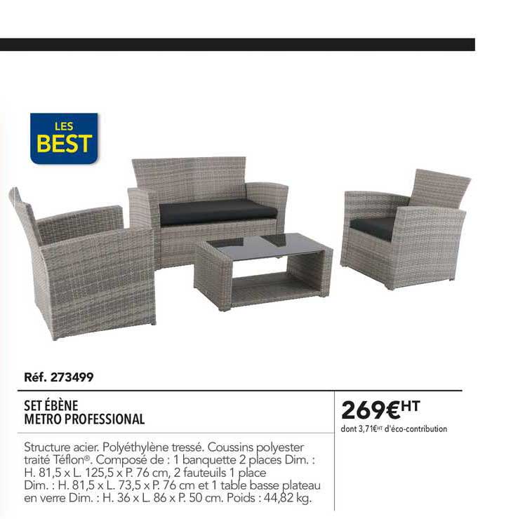 set ébène metro professional