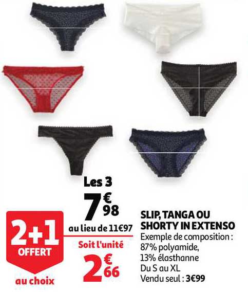 slip, tanga ou shorty in extenso