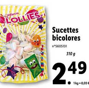 Sucettes Bicolores Confiseries Lollies