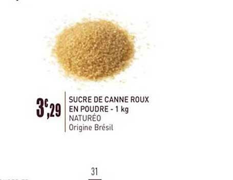 sucre de canne roux en poudre
