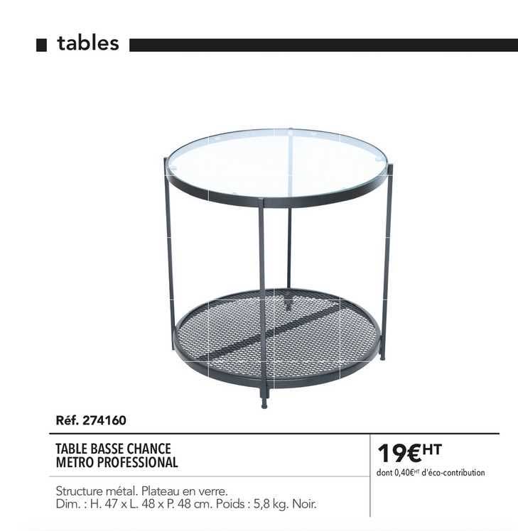 table basse chance metro professional