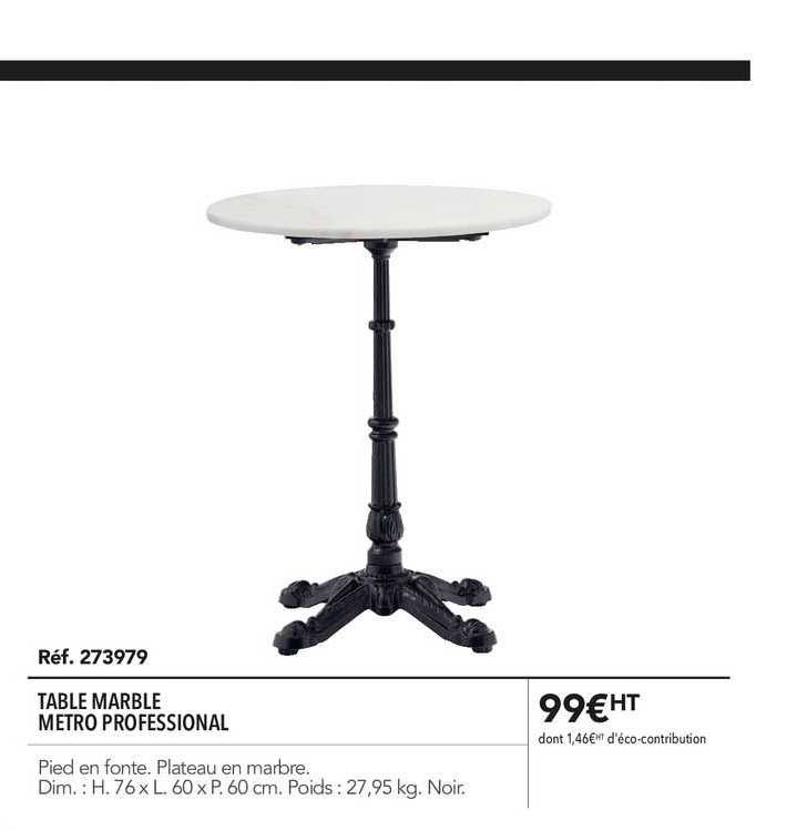 table marble metro professional