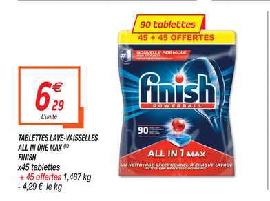 tablettes lave-vaisselles all in one max finish