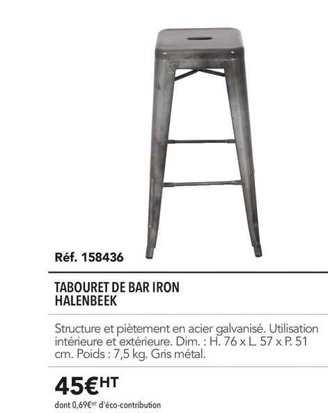 tabouret de bar iron halenbeek