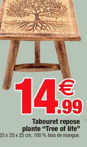 tabouret repose plante "tree of life"