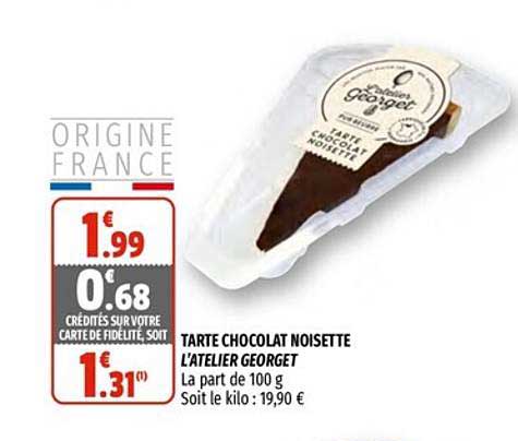 tarte chocolat noisette l'atelier georget