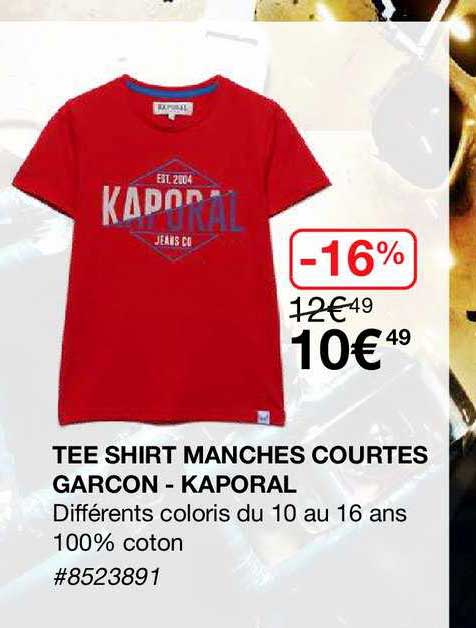 tee shirt manches courtes garçon - kaporal