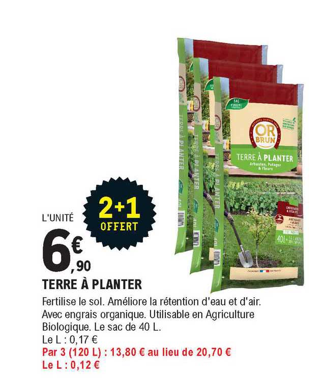 terre à planter or brun