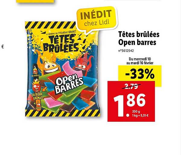 têtes brûlées open barres