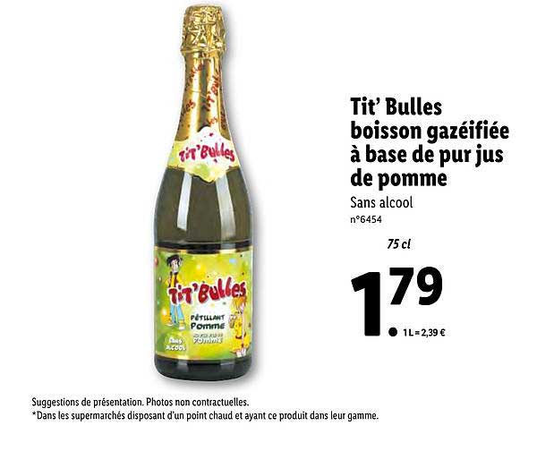 tit'bulles boisson gazéifiée à base de pur jus de pomme
