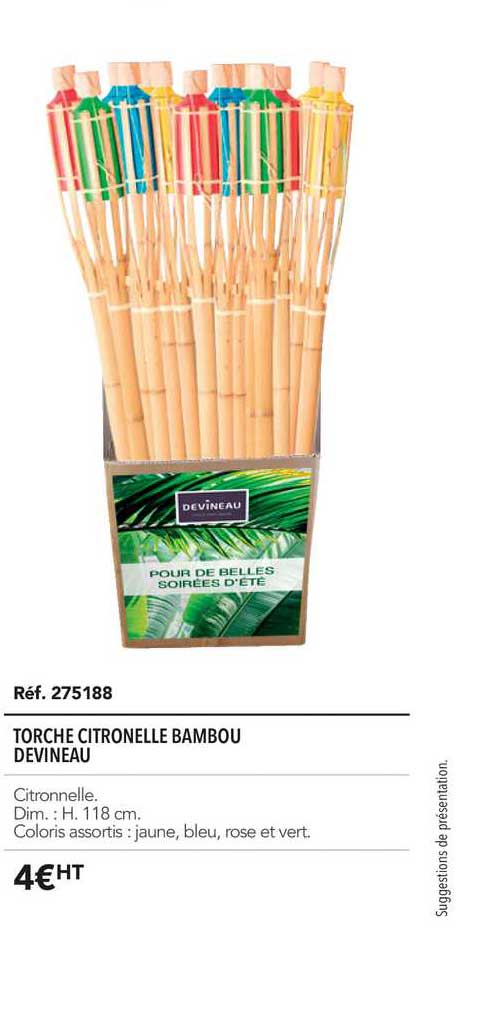 torche citronnelle bambou devineau
