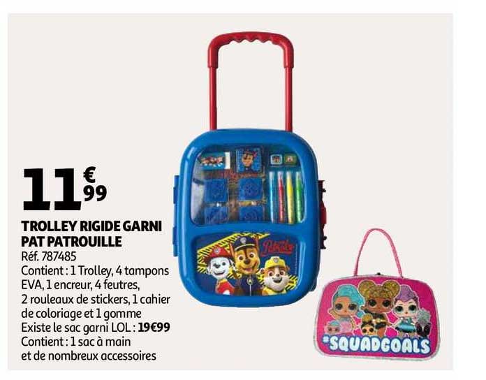 trolley rigide garni pat patrouille