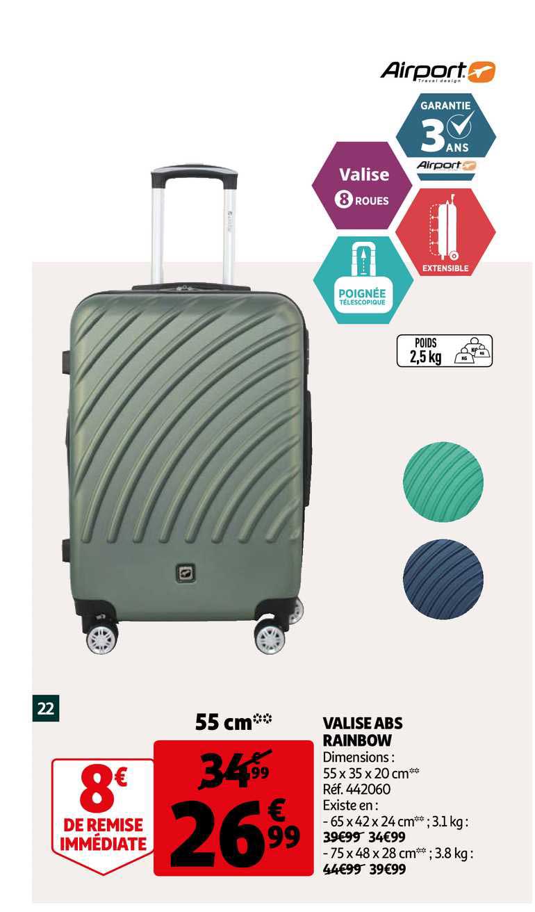 valise abs raibow airport