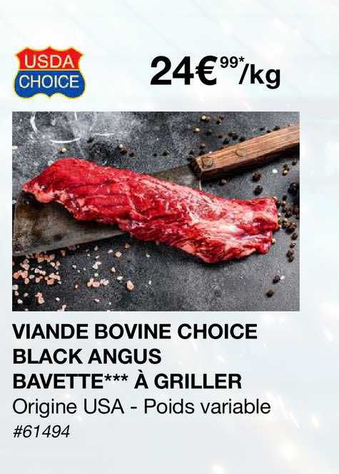viande bovine choice black angus bavette à griller