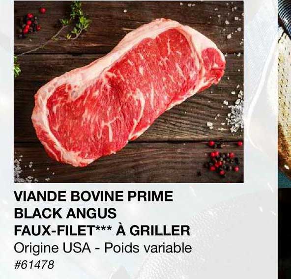 viande bovine prime black angus faux-filet à griller