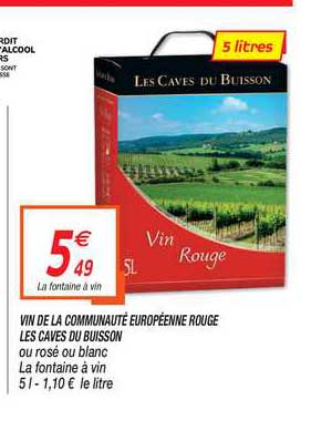vin de la communauté européenne rouge les caves du buisson