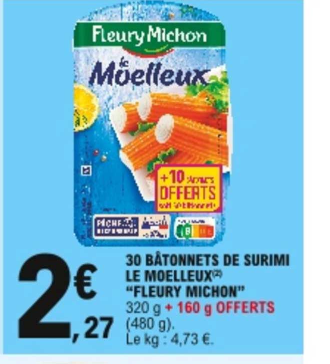 30 bâtonnets de surimi le moelleux "fleury michon"