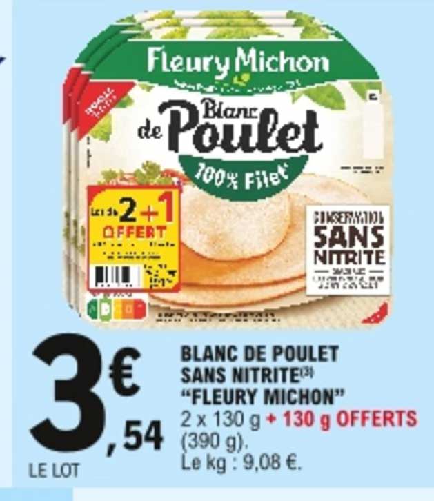 blanc de poulet sans nitrite "fleury michon"