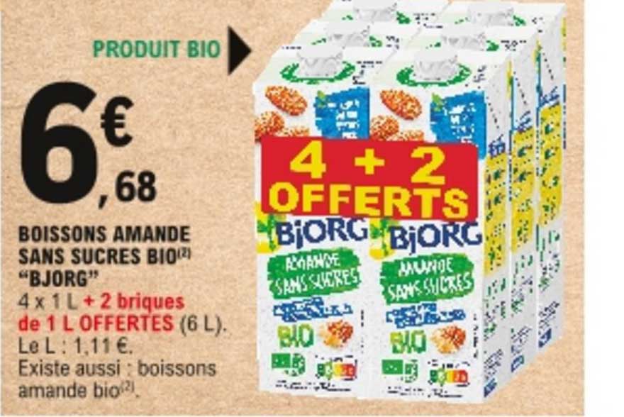 Boissons Amande Sans Sucres Bio "bjorg"
