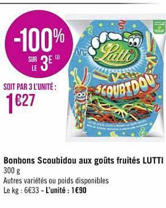 bonbons scoubidou aux goûts fruités lutti