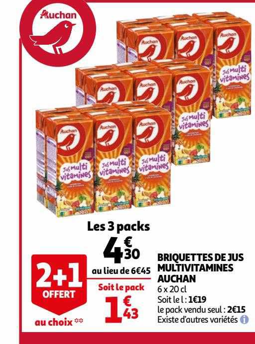 Briquettes De Jus Multivitamines Auchan