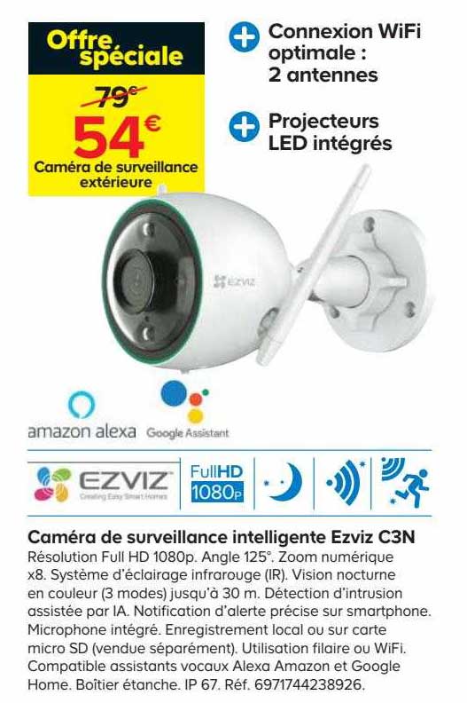 Caméra De Surveillance Intelligente Ezviz C3n