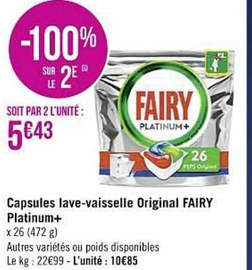 capsules lave-vaisselle original fairy platinum+