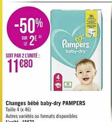changes bébé baby-dry pampers