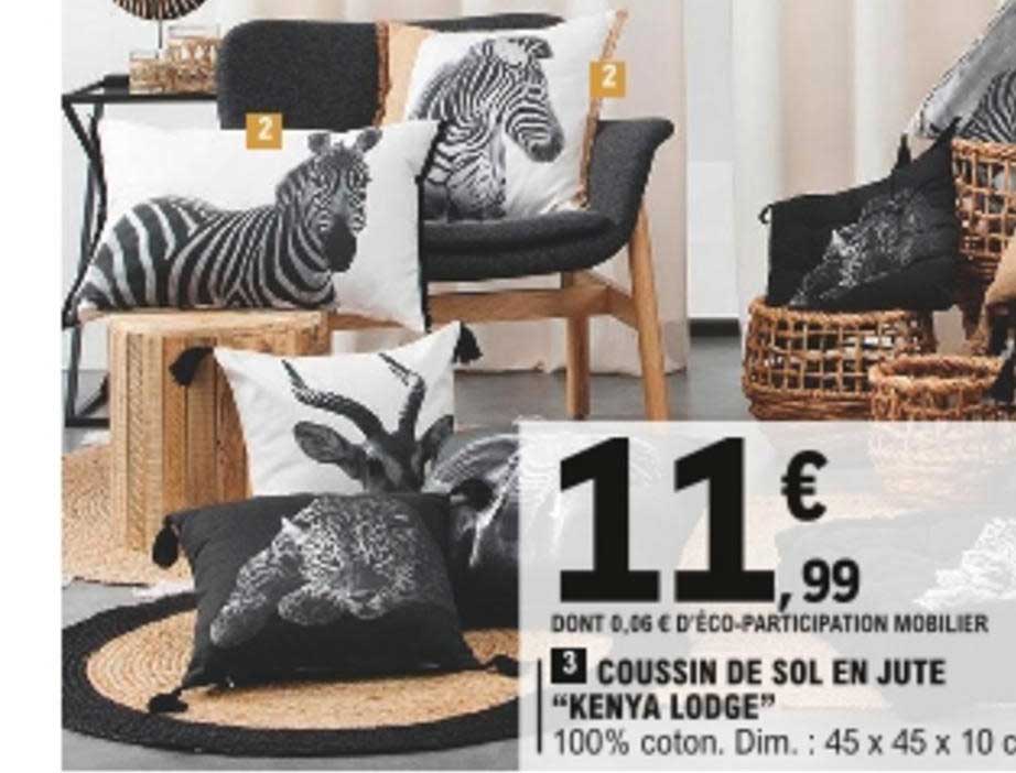 coussin de sol en jute "kenya lodge"