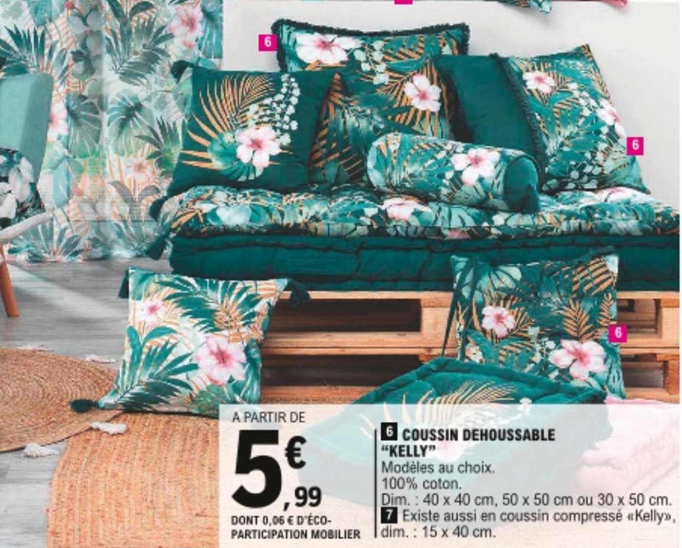 coussin déhoussable "kelly"