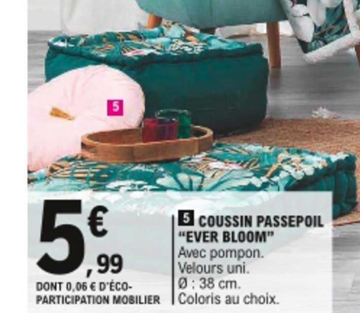 coussin passepoil "ever bloom"