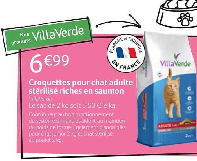 croquettes pour chat adulte stérilisé riches en saumon