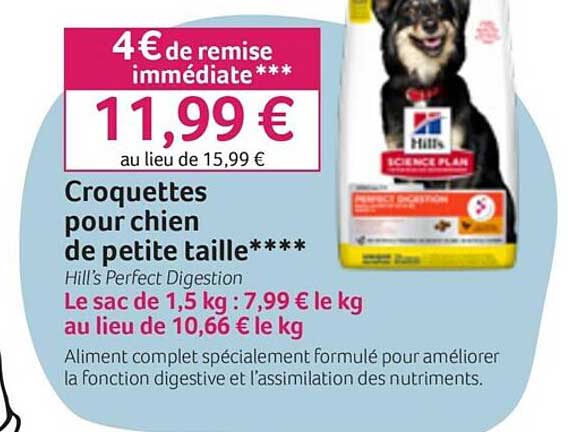 croquettes pour chien de petite taille hill's perfect digestion