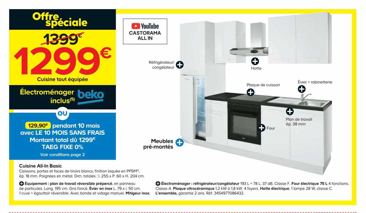 cuisine tout équipée, électroménager beko