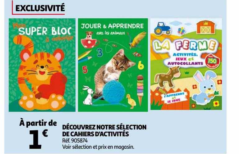découvrez notre sélection de cahiers d'activités