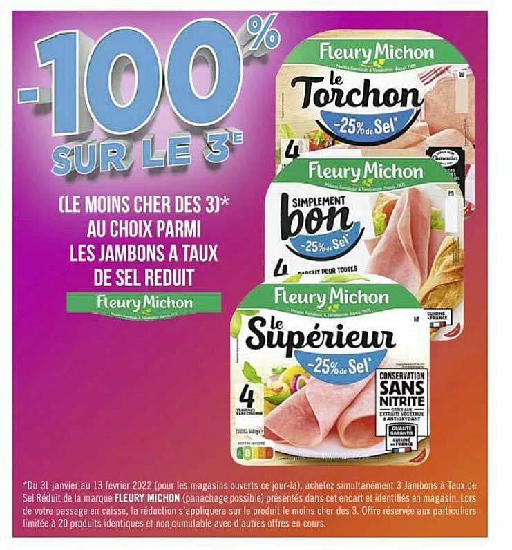 jambons à taux de sel réduit fleury michon