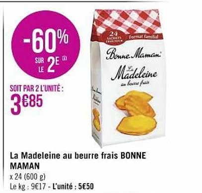 la madeleine au beurre frais bonne maman