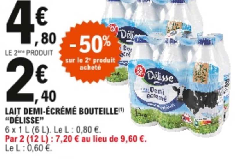 lait demi-écrémé bouteille "délisse"