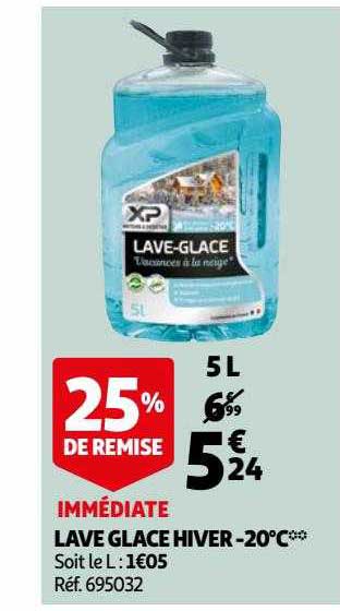 lave glace hiver -20°c