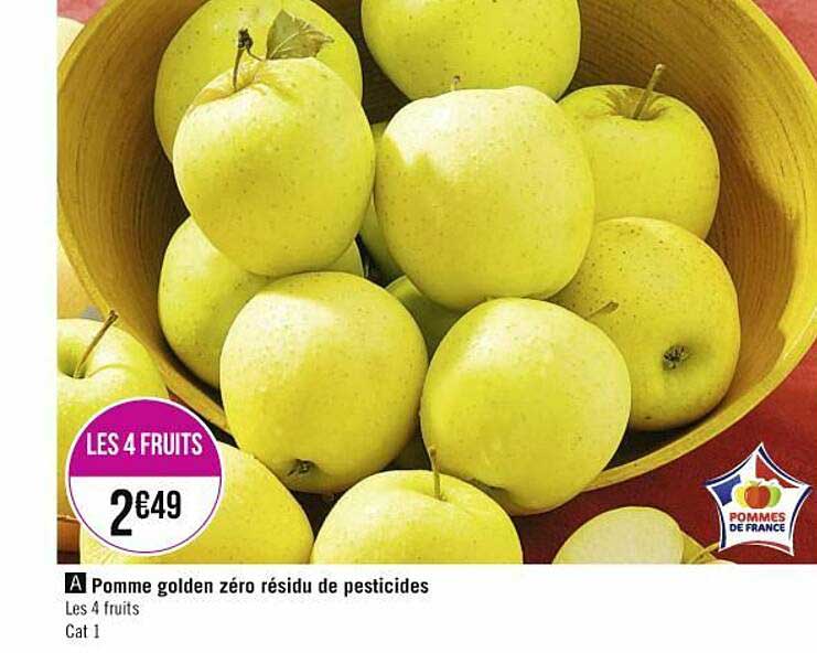 pomme golden zéro résidu de pesticides