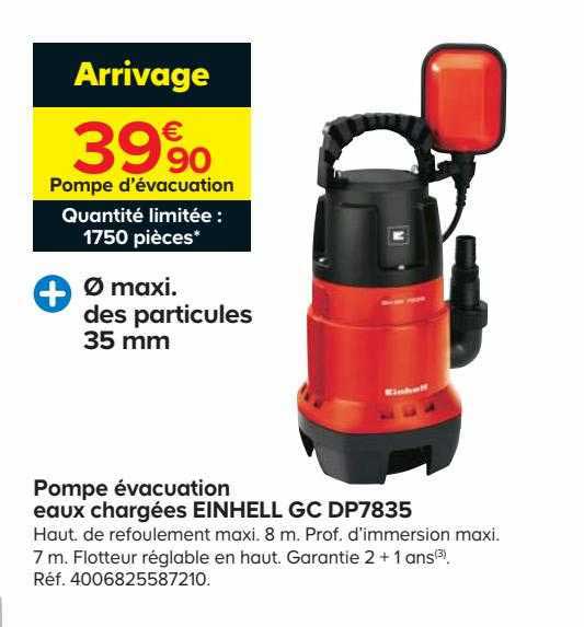 pompe évacuation eaux chargées einhell gc dp7835